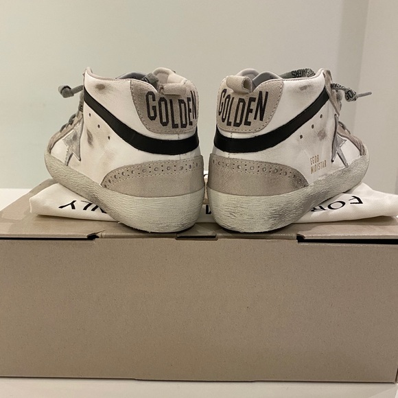 Golden Goose Midstar White/Black/Silver Star NIB - Picture 7 of 10